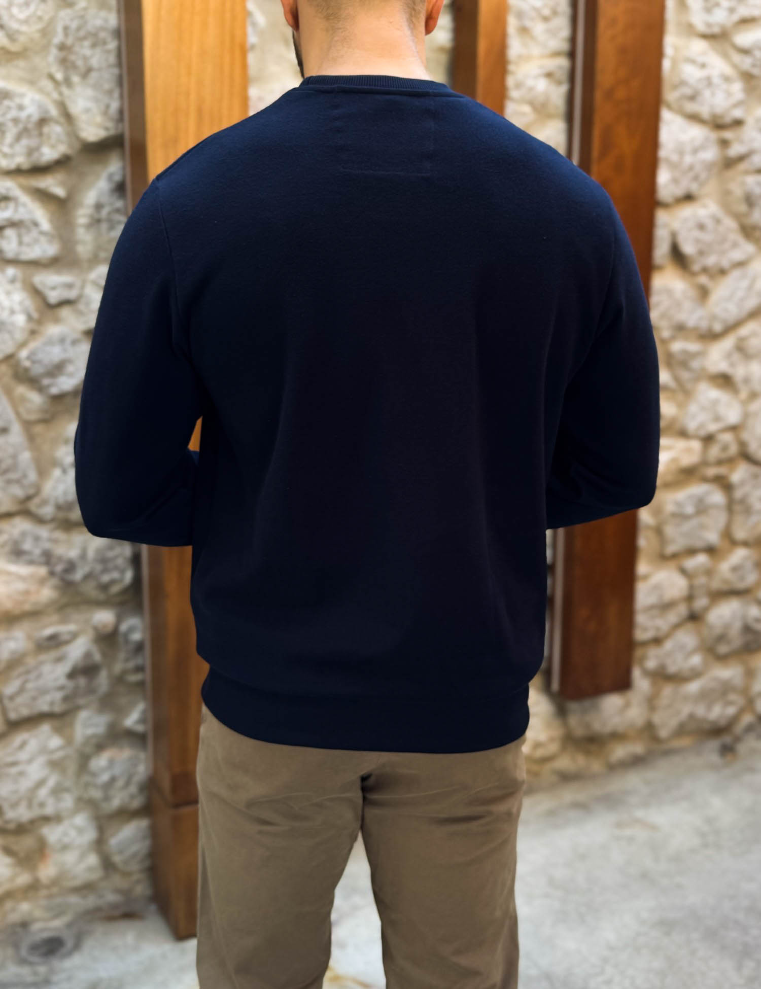 Everbest Ανδρική μπλε navy μακρυμάνικη ριπ μπλούζα Plus Size 261030N φωτογραφία